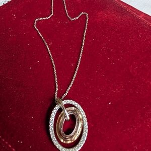 Swarovski Gold and Silver Necklace with Sparkling Pendant